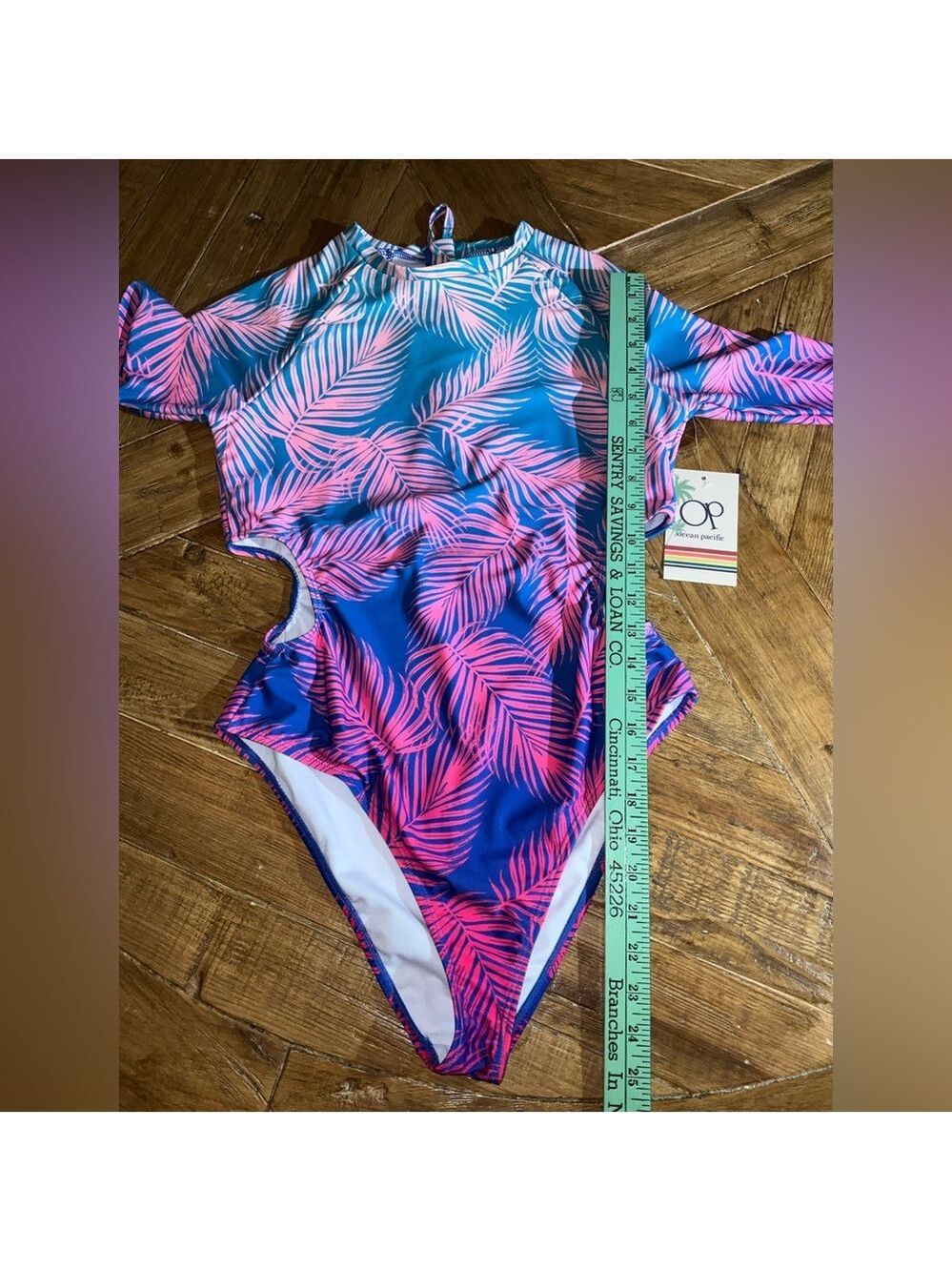OP Ocean Pacific one piece rash guard with cut out sides - size large - NWT - Picture 9 of 10